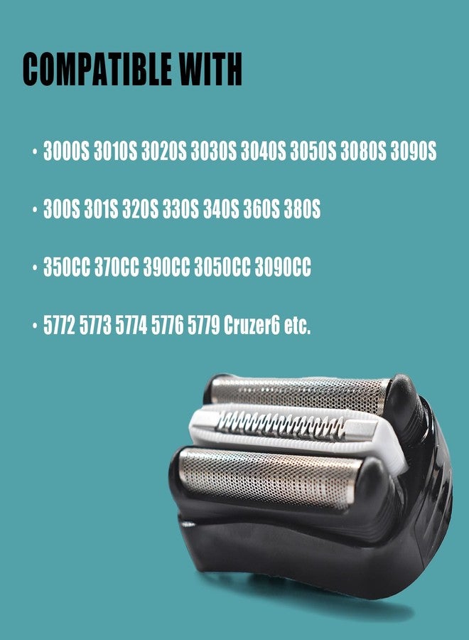 Pinkind 32B Replacement Shaver Head for Braun Series 3,Shaving Razor Head Suitable for Braun S3 3000s 3010s 3020s 3030s 3040s 3050cc 3070cc 3080s 3090cc 310s 320 330 340 350cc ect (2PCS) - Image 2